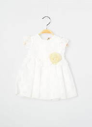 Rochie midi închidere cu fermoar la spate mâneci scurte alb SAFER BABY fille