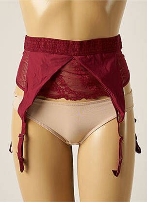 Corset/jartieră efect material satinat roșu PASSIONATA femeie