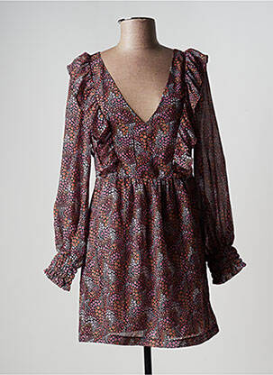 Rochie scurtă mâneci lungi mâneci lungi maro LAAGAM femeie