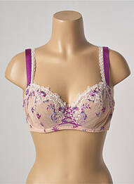 Sutien efect material satinat sutien cupe întregi cu decolteu înalt roz AUBADE femme