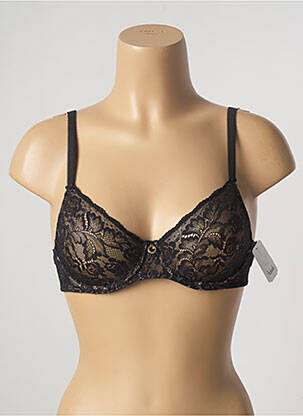 Sutien efect material satinat sutien cupe întregi cu decolteu înalt negru AUBADE femeie
