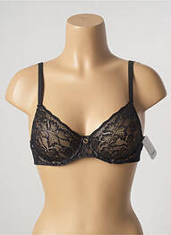 Sutien efect material satinat sutien cupe întregi cu decolteu înalt negru AUBADE femme