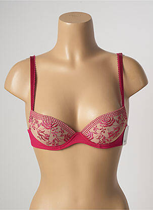 Sutien efect material satinat top sutien push-up roz AUBADE femeie