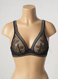 Sutien efect material satinat sutien cupe întregi cu decolteu înalt negru AUBADE femme