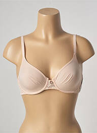 Sutien efect material satinat sutien cupe întregi cu decolteu înalt roz AUBADE femme