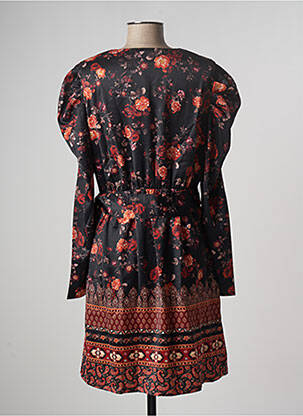 Rochie midi imprimeu floral mâneci lungi negru MULTIPLES femeie