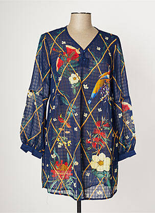 Bluză imprimeu floral mâneci lungi albastru MULTIPLES femme