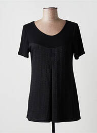 Top elasticitate mâneci scurte negru MULTIPLES femme