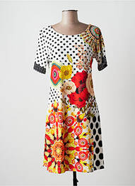 Rochie midi mâneci scurte mâneci scurte alb MULTIPLES femeie
