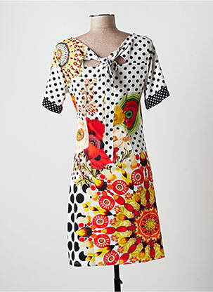 Rochie midi mâneci scurte mâneci scurte alb MULTIPLES femeie