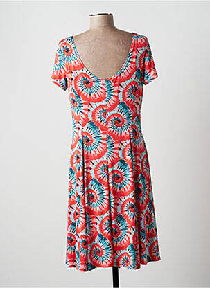 Rochie midi imprimeu fantezie mâneci lungi albastru MULTIPLES femeie