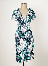 Rochie midi mâneci scurte mâneci scurte albastru MULTIPLES femeie