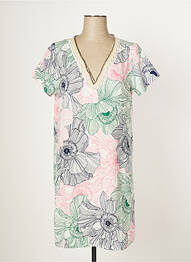 Rochie midi imprimeu floral mâneci scurte alb MULTIPLES femeie