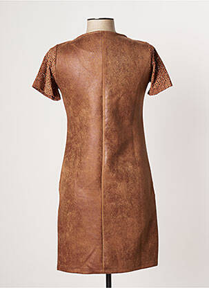 Rochie midi mâneci scurte mâneci scurte maro MULTIPLES femeie