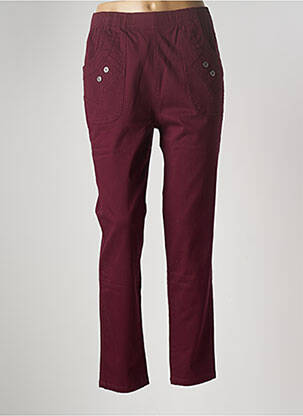 Pantalon slim talie elastică mărime normală roșu MULTIPLES femeie