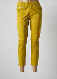Pantalon 7/8 țesătură poplin mărime normală galben MULTIPLES femeie