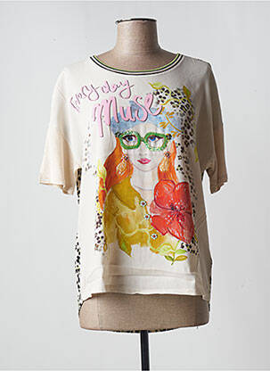 Tricou bej OUI femeie