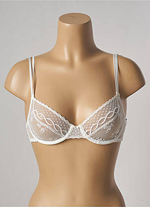 Sutien broderie sutien cupe întregi cu decolteu înalt bej PASSIONATA femeie