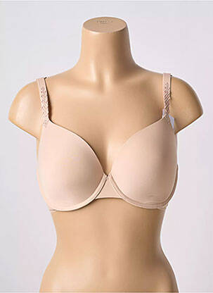 Sutien efect material satinat top sutien modelat culoare piersică SIMONE PERELE femeie