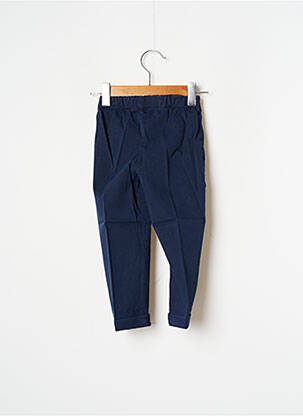 Pantalon slim țesătură poplin talie elastică albastru J.O MILANO fată