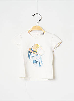 Tricou închidere cu nasturi la spate mâneci scurte alb J.O MILANO fată