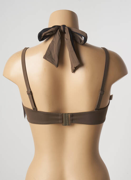 Sutien de costum de baie închidere cu legături de legat sutien balconet cu decolteu înalt maro AUBADE femme