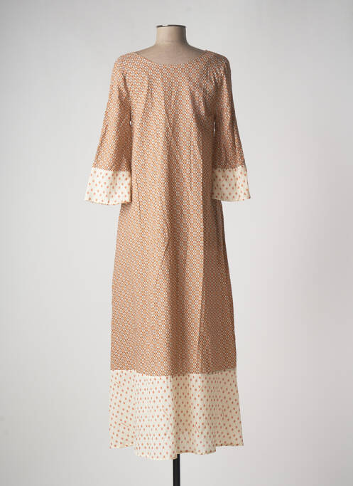 Rochie lungă maro LA FABBRICA DEL LINO femeie