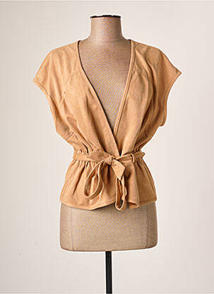 Vestă cu mâneci scurte bej MOLLY BRACKEN femeie