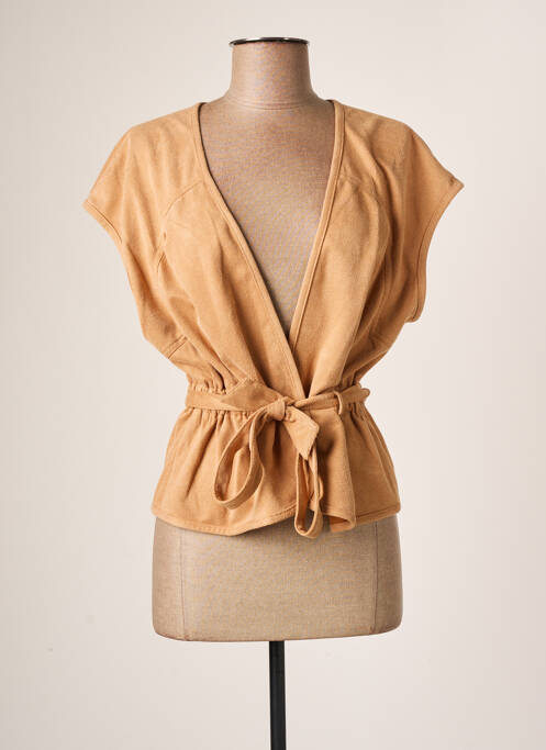 Vestă cu mâneci scurte bej MOLLY BRACKEN femeie