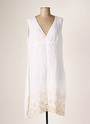 Rochie midi alb LA FABBRICA DEL LINO femeie