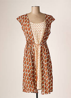 Rochie midi maro LA FABBRICA DEL LINO femeie