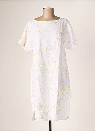 Rochie de maternitate mâneci scurte alb LA FABBRICA DEL LINO femeie