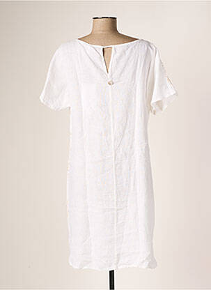 Rochie de maternitate mâneci scurte alb LA FABBRICA DEL LINO femeie