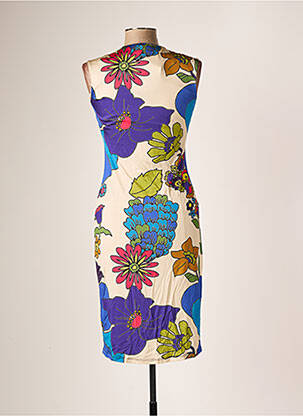 Rochie midi imprimeu floral fără mâneci albastru EROKE femeie