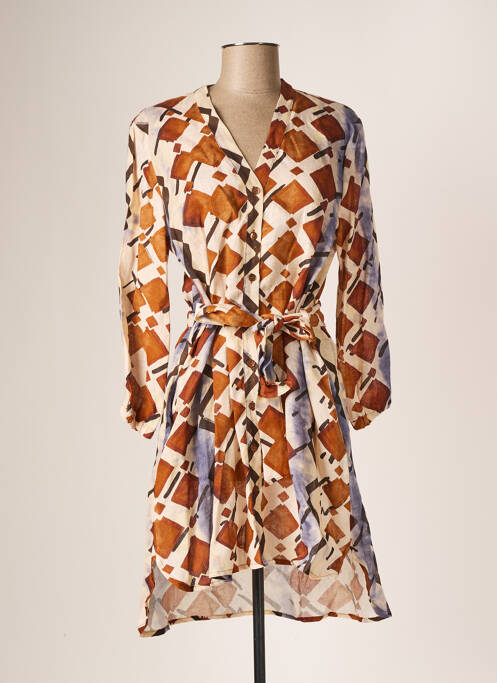 Rochie scurtă maro LA FABRICA DEL LINO femeie