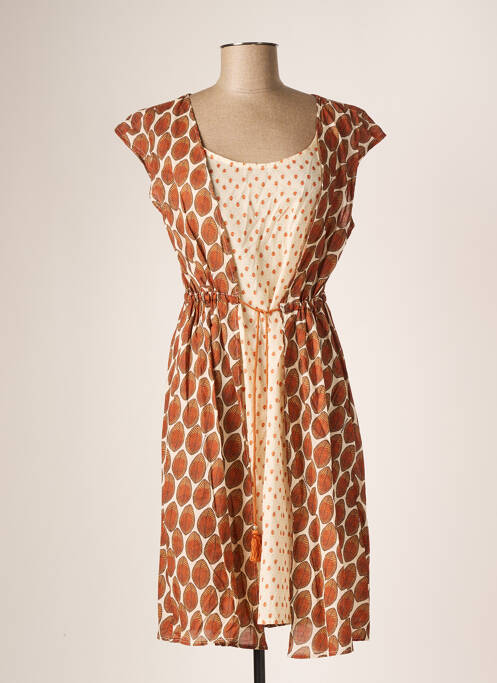 Rochie midi maro LA FABBRICA DEL LINO femeie