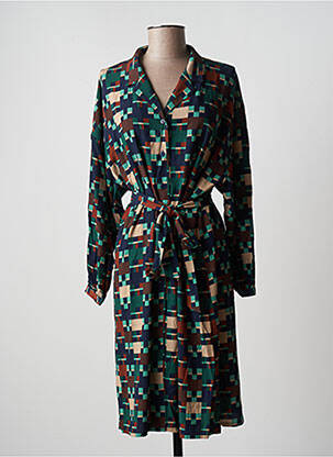 Rochie midi croială fluidă mâneci lungi verde NICE THINGS femeie