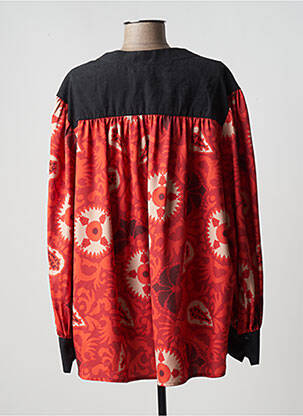 Bluză imprimeu floral mâneci lungi portocaliu MAT. femeie