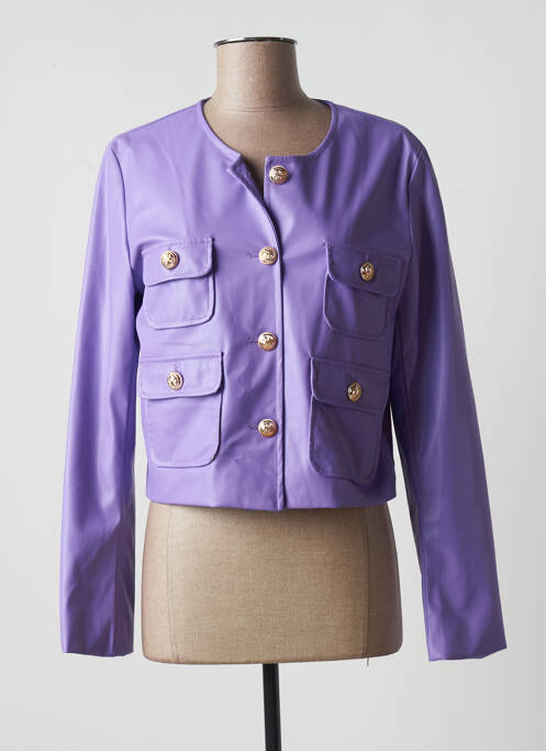 Geci din piele ecologică buzunare violet LUMINA femme