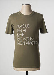 Tricou croială cambrată mâneci scurte verde SQUARE UP bărbat
