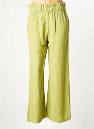 Pantalon drept țesătură poplin mărime normală verde STUDIO PARISIEN femme
