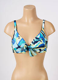 Sutien de costum de baie bretele elastice reglabile sutien balconet cu decolteu înalt albastru ANTIGEL femme