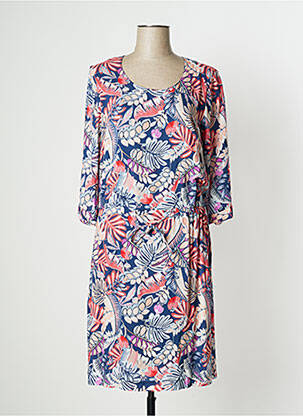 Rochie midi croială fluidă mâneci 3/4 albastru GRIFFON femeie