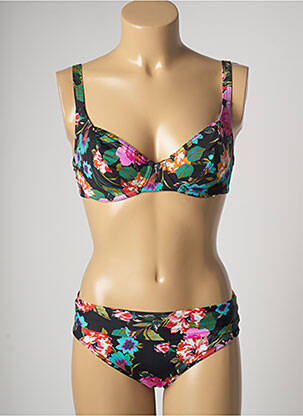 Costum de baie din două piese elasticitate sutien cupe întregi cu decolteu înalt negru LOLITA ANGELS femeie