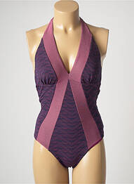 Costum de baie dintr-o singură piesă imprimeu fantezie top triunghiuri violet BLUELOBSTER femme