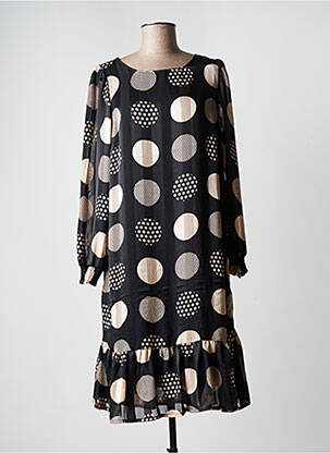Rochie midi mâneci lungi mâneci lungi negru SIGNATURE femeie