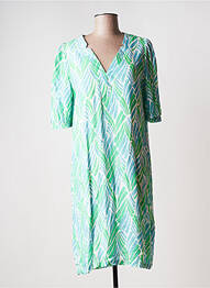 Rochie midi croială fluidă mâneci scurte verde SIGNE NATURE femme
