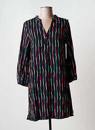 Rochie scurtă croială fluidă mâneci lungi negru COMPAÑIA FANTASTICA femeie