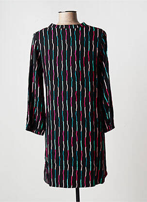Rochie scurtă croială fluidă mâneci lungi negru COMPAÑIA FANTASTICA femeie