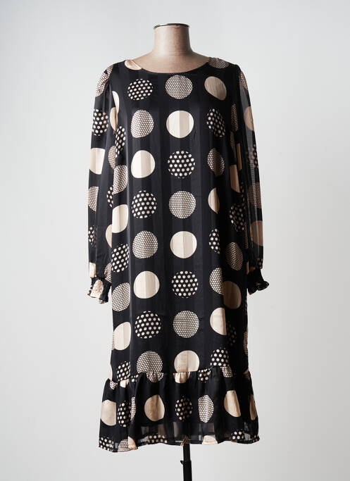 Rochie midi mâneci lungi mâneci lungi negru SIGNATURE femme